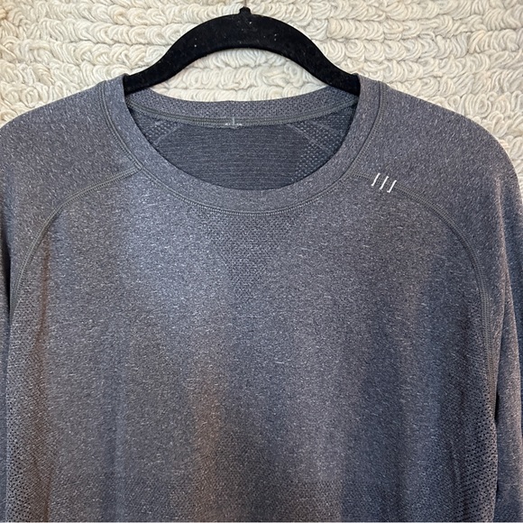 LULULEMON men's heathered gray Metal Vent long sleeve tee M - Picture 2 of 9